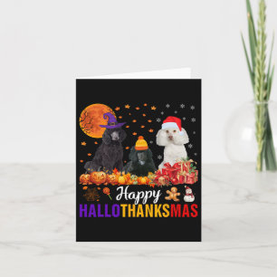 Poodle Dog Puppy Hallothanksmas Halloween Thanksgi Card