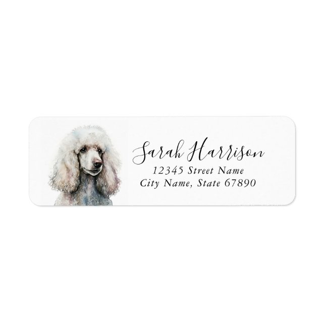 Poodle Dog Return Address Labels (Front)