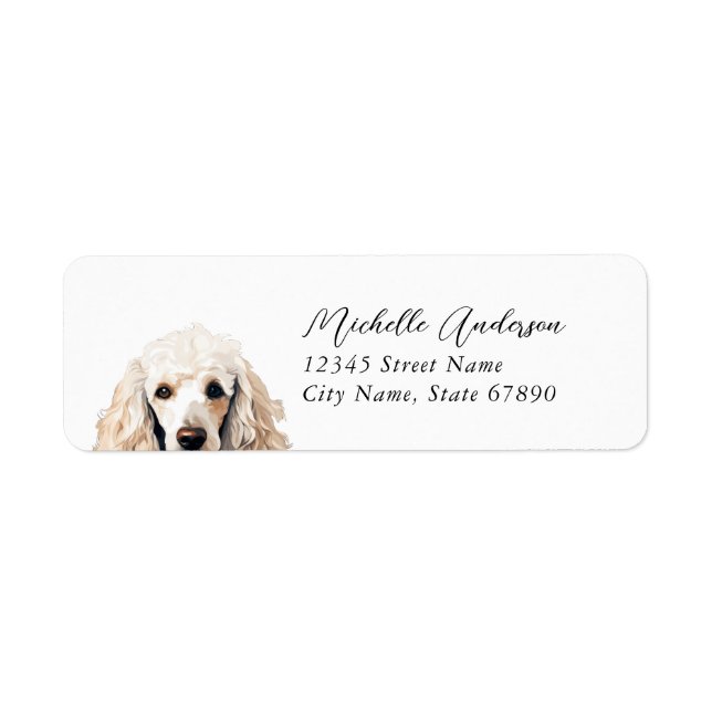 Poodle Dog Return Address Labels (Front)