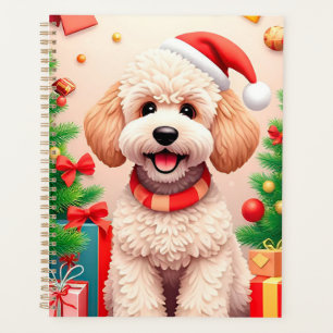 🎁Poodle Dog Santa Hat Christmas Planner ✨