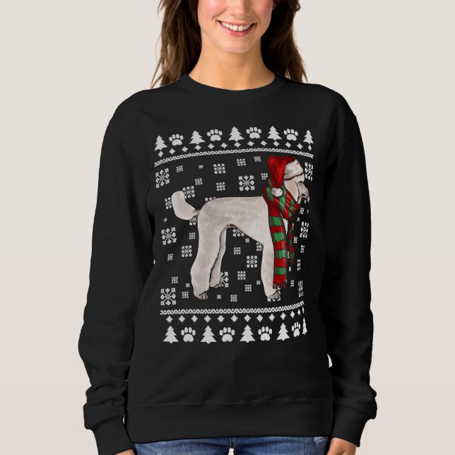 Poodle Dog Santa Hat Xmas Ugly Christmas Sweatshirt (Front)