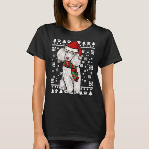 Poodle Dog Santa Hat Xmas Ugly T-Shirt