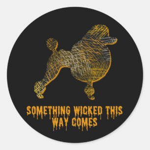 Poodle Dog Silhouette Fun Halloween Classic Round Sticker