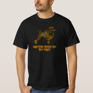 Poodle Dog Silhouette Fun Orange Halloween T-Shirt