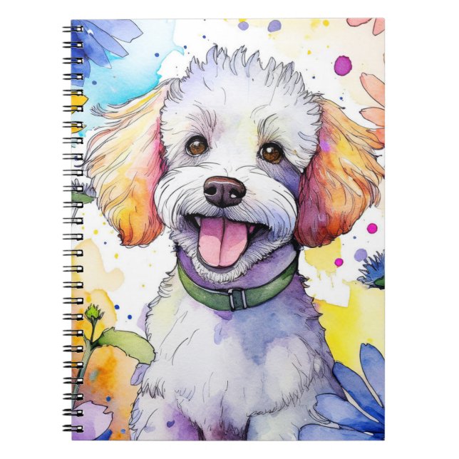 Poodle Dog Spiral Notebook (Front)