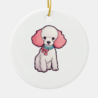 Poodle Dog Super Cute Ceramic Ornament