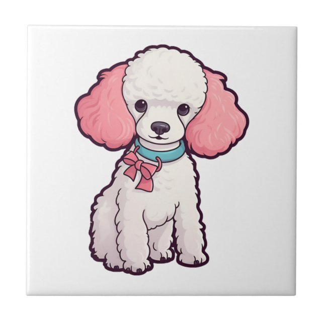 Poodle Dog Super Cute Ceramic Tile (Front)