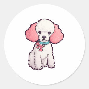 Poodle Dog Super Cute Classic Round Sticker