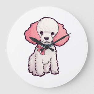 Poodle Dog Super Cute Large Clock