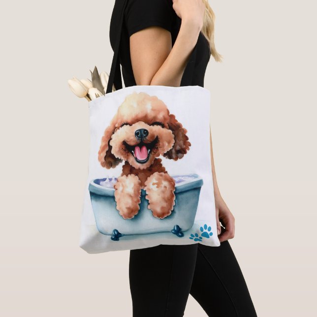 Poodle Dog Tote Bag (Close Up)