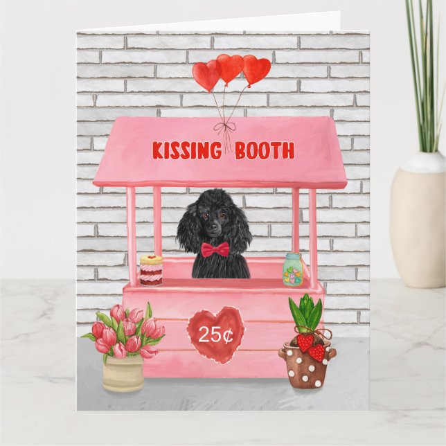 poodle Dog Valentine's Day Kissing Booth Card (Front)