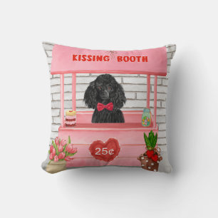 poodle Dog Valentine's Day Kissing Booth Cushion