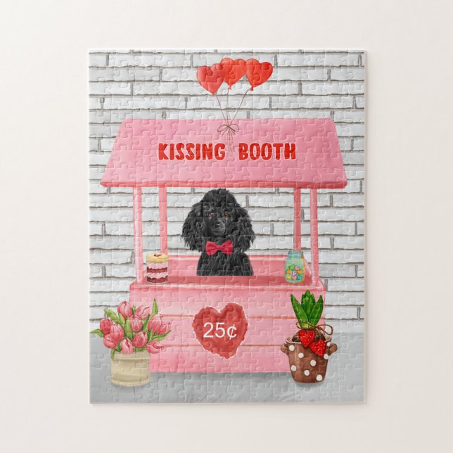 poodle Dog Valentine's Day Kissing Booth Jigsaw Puzzle (Vertical)