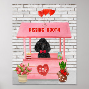 poodle Dog Valentine's Day Kissing Booth  Poster