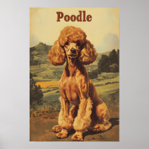 Poodle Dog Vintage Art
