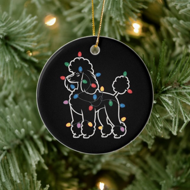 Poodle Dogs Tree Christmas Xmas Pet Animal Dog  Ceramic Ornament (Tree)