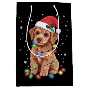Poodle Dogs Tree Christmas Xmas Pet Animal Dog Medium Gift Bag