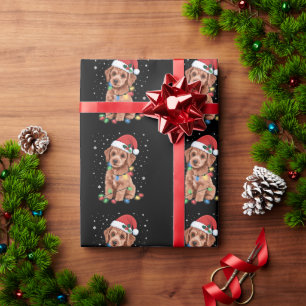Poodle Dogs Tree Christmas Xmas Pet Animal Dog Wrapping Paper