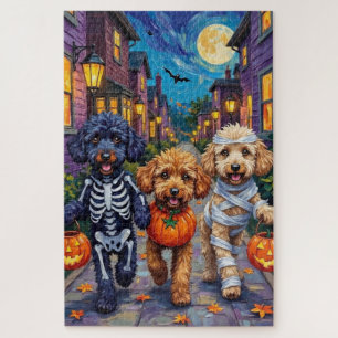 Poodle Dogs Trick-or-Treating Halloween Costumes Jigsaw Puzzle