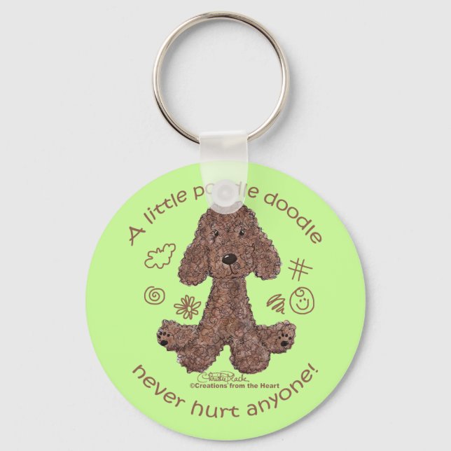 Poodle Doodle Key Ring (Front)