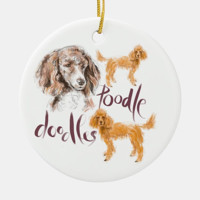 Poodle doodles ornament (Front)
