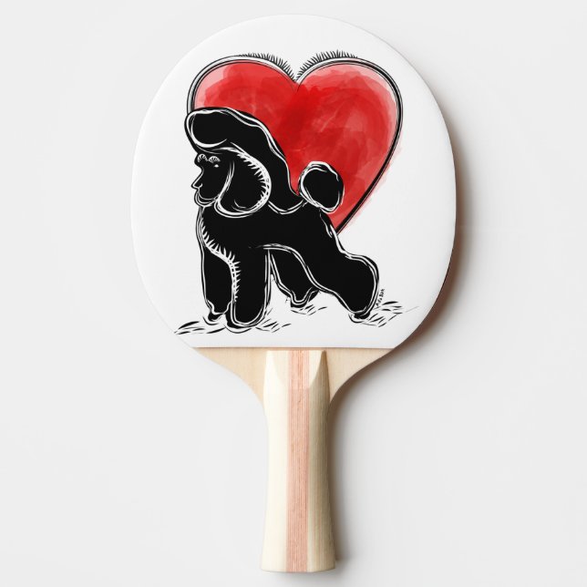 Poodle Drawing Ping Pong Paddle (Front)