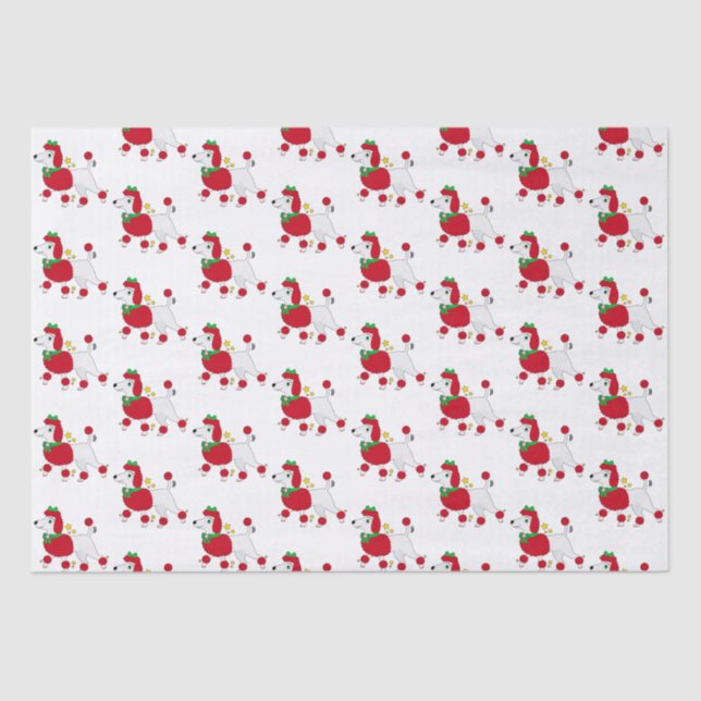Poodle Dressed up for the Holidays Tissue Paper (Front)