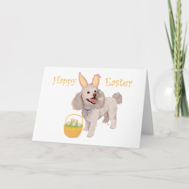 Poodle Easter Joy Holiday Card (Front)