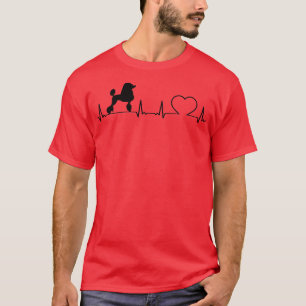 poodle ekg heartbeat dog owner walking dog owner P T-Shirt