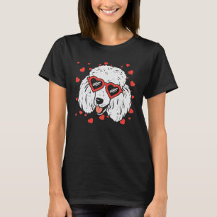 Poodle Face Heart Glasses Cute Valentines Day Dog T-Shirt