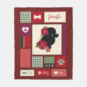 Poodle fleece blanket Medium red