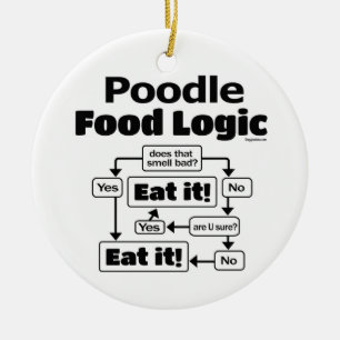 Poodle Food Logic Ceramic Ornament