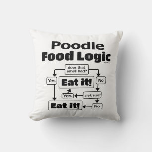 Poodle Food Logic Cushion