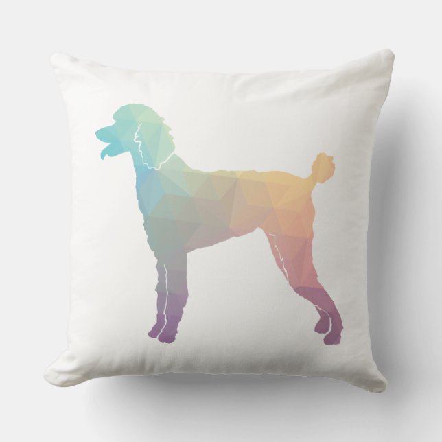 Poodle Geo Silhouette Pastel Cushion (Front)