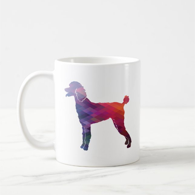 Poodle Geo Silhouette Purple Coffee Mug (Left)