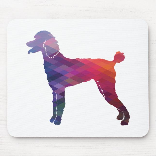 Poodle Geo Silhouette Purple Mouse Pad (Front)