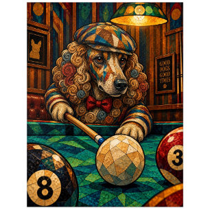 Poodle, Geometric Mosaic Postcard