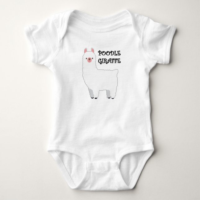 Poodle Giraffe Baby Bodysuit (Front)