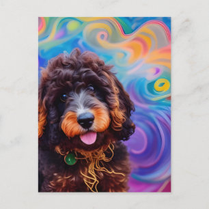 Poodle Got into Spaghetti Postcard