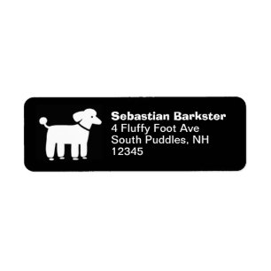 Poodle Graphic (Black) Return Address Label