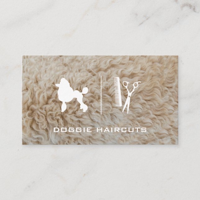 Poodle | Grooming Scissors | Fur Business Card (Front)