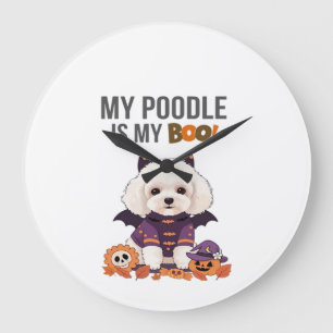 Poodle Halloween Costume My Poodle is My Boo Dog Large Clock