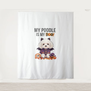 Poodle Halloween Costume  My Poodle is My Boo Dog  Tapestry