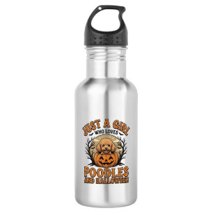 Poodle Halloween Girl Vintage Pumpkin Dog Shirt De 532 Ml Water Bottle