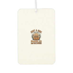Poodle Halloween Girl Vintage Pumpkin Dog Shirt De Car Air Freshener