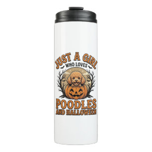 Poodle Halloween Girl Vintage Pumpkin Dog Shirt De Thermal Tumbler