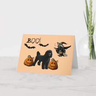Poodle Halloween Greeting Card