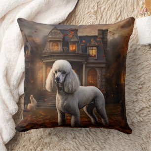 Poodle Halloween Scary Cushion