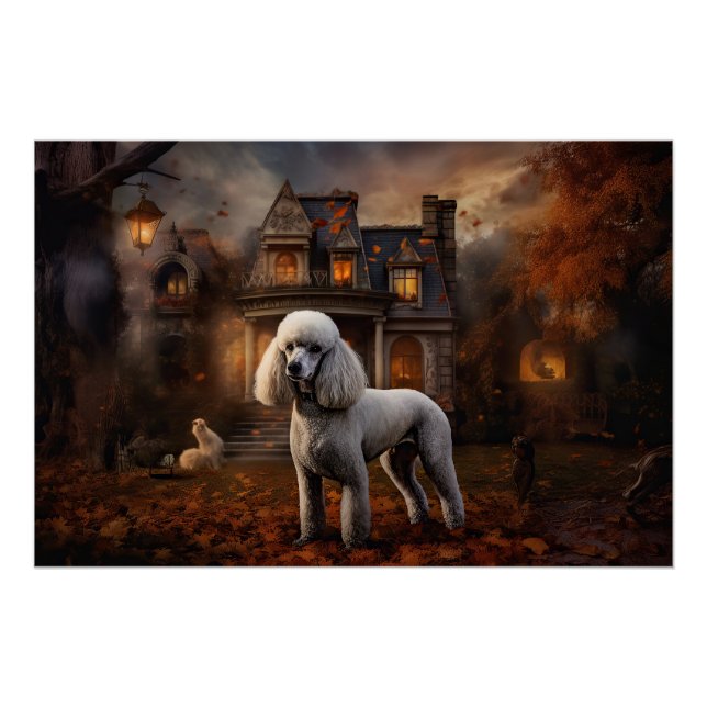 Poodle Halloween Scary Poster (Front)