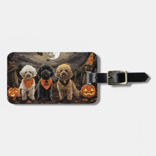 Poodle Halloween Spooky Luggage Tag